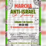 Marcha contra convenio JCAS-Israel en Ciudad Juárez