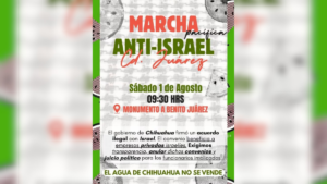 Marcha contra convenio JCAS-Israel en Ciudad Juárez